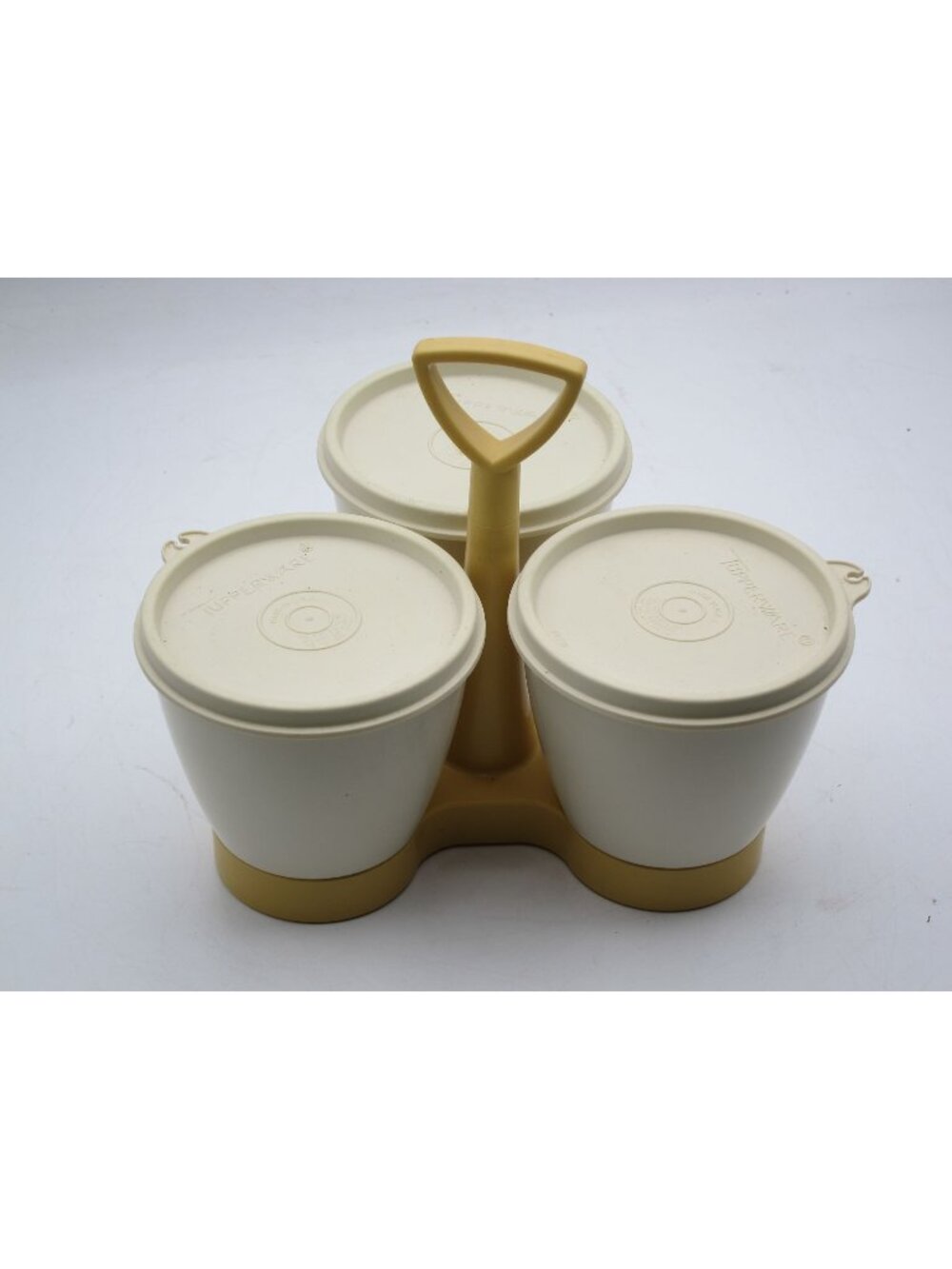 Vintage Tupperware Condiment Caddy Harvest Gold & Almond